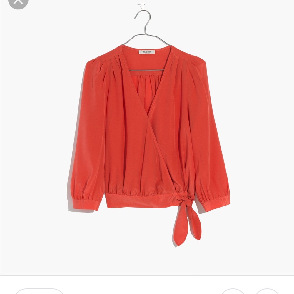 NWT Madewell Silk Wrap Top